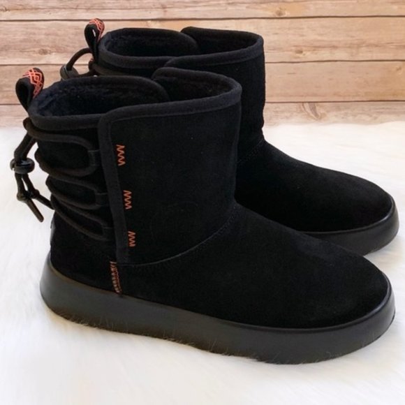 NEW UGG Classic Boom Ankle Boot In Black - Picture 2 of 7